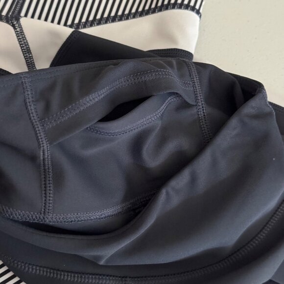 All Fenix Women's XS Striped Leggings Blue White Colorblock High Rise Activewear - Picture 8 of 15